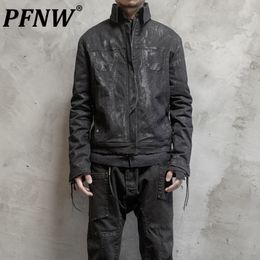 Men's Jackets PFNW Autumn Winter Niche Versatile Fashion Design Japanese Version Retro Jacket Darkwear Black Stylish Coats 28A3509 230809