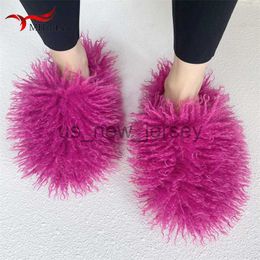 Slippers Hot Sale Faux Fur Slippers Women Autumn Winter Teddy Fur Slides Fluffy Sandal Home Plush Cotton Fuzzy Flip Flops Shoes Plus Size J230810