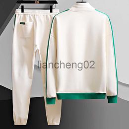 Men's Tracksuits Spring Autumn Casual Men Sets Tracksuit Fashion Two Piece Korean Trend Stand Collar Jacket + Trousers Outdoor Sports Long-sleeve J230810