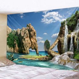 Tapestries Beautiful Wave Landscape Printed Large Wall Tapestry Wall Hanging Wall Tapestries Wall Art Nature Scenery Bedroom Living Room R230810