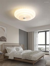 Ceiling Lights Nordic Flower Lamp Modern Led Living Room Decor Art Lustre 3 Color Dimming Light For Home Chandelier Bedroom