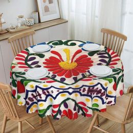 Table Cloth Mexican Flowers Round Tablecloths 60 Inches Covers For Kitchen