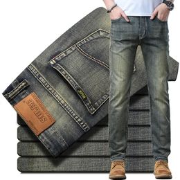 Men's Jeans 2023 Thin SULEE Brand Logo Slim Fit Spring Summer Casual Elastic Denim Pants Male Trousers Colours Luxury Clothing