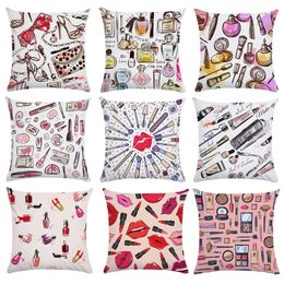 Pillow Case Beautiful Colourful Lipstick Perfume Girls Room Cute Sofa Bed Living Can Be Customised 230809