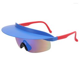 Sunglasses Large Frame Cycling Glasses For Men And Women's Fashionable Colorful Hats Personalized Brims