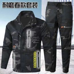 Men's Tracksuits New Outdoor Labor Insurance Clothing Cotton Spring And Autumn Men's Work Clothes Wear-resistant Jacket Pants Suit J230810
