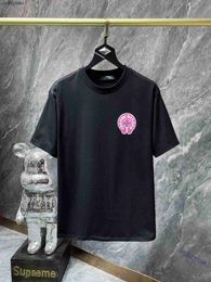 23ss t shirt Heartz Mens Shirts Fashion Version Chromez Spring/summer Designer Pink Horseshoe Sanskrit Cross Short Sleeve T-shirt
