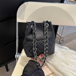 Shoulder Bags Small group texture underarm bag for women 2023 new trendy Korean bucket bag small Xiangfeng Lingge chain bag crossbody bagstylishhandbagsstore