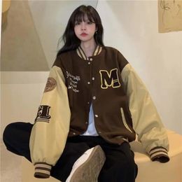 Womens Jackets Autumn Vintage Varsity Jacket Women Oversized Baseball Korean Fashion Streetwear Bomber Coats College Couple Aesthetic 230809