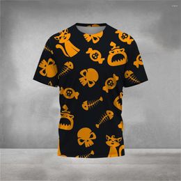 Men's T Shirts Skull 3D Printed T-Shirt Summer Clothing Comfortable Breathable Short Dark Style Loose Street Retro Oversized Top