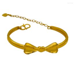 Bangle Vietnam Sargent Bracelet Women's Bow Gold Plated Authentic Yellow Long Lasting Color Fashion