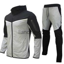 Men's Tracksuits 2-Piece Pant Sets Tracksuit Men Gym Outdoor Jogging Suit Casual Sportswear Man Patchwork Track Suit J230810