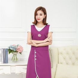 Aprons El Supermarket Waitress Female Apron Dress Long Home Kitchen Baking Women Professional Salon Nail Florist Shop Work Bib1867