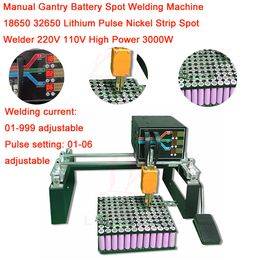 Manual Gantry Battery Spot Welding Machine 18650 32650 Lithium Pulse Nickel Strip Spot Welder 220V 110V High Power 3000W