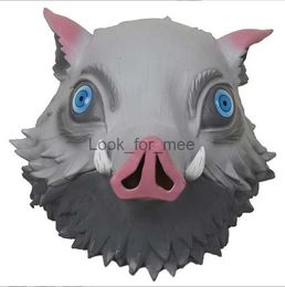 Demon Slayer Mask Anime Inosuke Cosplay Latex Masques Hallowen Costume Carnival Face Mascarillas Party Props HKD230810