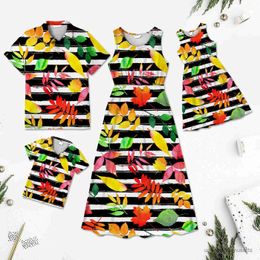 Family Matching Outfits Family Matching Outfits Summer Beach Mum Daughter Floral Print Dresses Dad Son Shirts Holiday Couple Clothes R230810