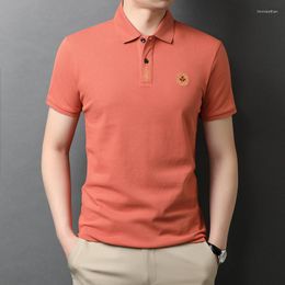 Men's T Shirts Short 2023 Cotton Lapel Sleeve Shirt Summer Youth Embroidered Business Casual Gentleman Versatile POLO Men