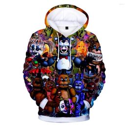 Men's Hoodies 2023 Autumn Winter HD 3D Printing Five Night FNAF Boys' Sweatshirt Youth Sportswear Children's Hoodie