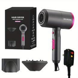 Professional Negative Ionic Hair Dryer With Diffuser And Nozzles, Ionic Conditioning For Healthy Hair, Powerful Blow Dryer For Fast Drying