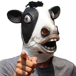 Animal Mask Cow Head Funny Masquerade for Adults Dressing Up Cow Masks HKD230810