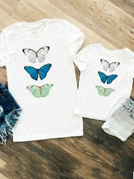 Family Matching Outfits Butterfly New 90s Trend Family Matching Outfits Women Girls Boys Kid Child Summer Mom Mama Tshirt Tee T-shirt Clothes Clothing
