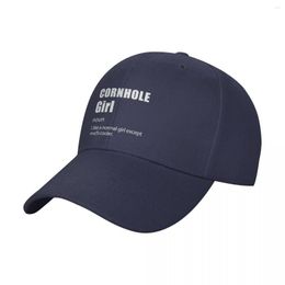 Ball Caps Cornhole Girl Definition Funny Design Quote Baseball Cap Streetwear Trucker Hat Man Women'S