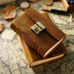 Genuine Leather Sketchbook Retro Diary Unisex Student A5 Size Password Notebook Classic Handmade Creative Notepad Wholesale