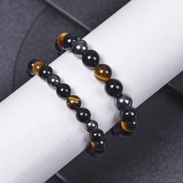 Strand 6/8/10mm Tiger Eye Stone Beads Bracelet Adjustable Braided Rope Bangles Natural Rock Men Women Yoga Healing Balance Bracelets