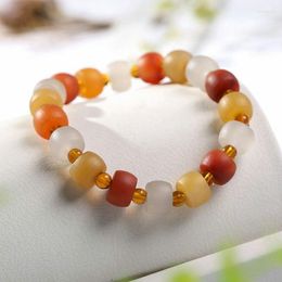 Strand Natural Stone Colourful Jade Bracelet Women Healing Gemstone Fine Jewellery Genuine Chinese Hetian Jades Nephrite Bracelets Bangles