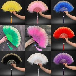 Chinese Style Products Novel Handheld Feather Fan Lightweight Wedding Feather Fan Eye-catching Bowknot Design Wedding Party Bride Hand Fan Decorative R230810
