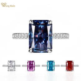 Wedding Rings Wong Rain 925 Sterling Silver Crushed Ice Cut 7CT Lab Colourful Sapphire Gemstone Cocktail Fine Ring for Women Wedding Jewellery 230810