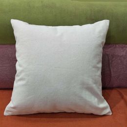 50pcs lot 12 oz natural canvas pillow case 18x18 plain raw cotton embroidery blank pillow cover 12oz thick cotton canvas cushion c239S