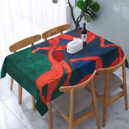 Table Cloth Rectangular Waterproof Oil-Proof The Dance By Henri Matisse Tablecloth Backed Elastic Edge Cover 45"-50" Fit