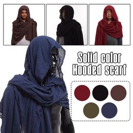 Scarves Vintage Pirate Scarf Mediaeval Hood Cloak Halloween Cosplay Renaissance Mediaeval Costume Hood Scarf Shoulder Cowl Gothic Cape 230810