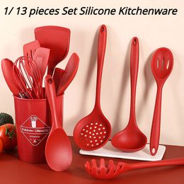 Cooking Utensils 1 13 pieces Set Silicone Kitchenware Soup Spoon Spatula Colander Nonstick Pan Kitchen Supplies Tools 230809