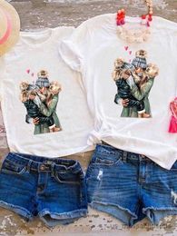 Family Matching Outfits Lovely Watercolour Trend Family Matching Outfits Tee Graphic T-shirt Women Girls Boys Kid Child Summer Mom Mama Clothes Clothing R230810