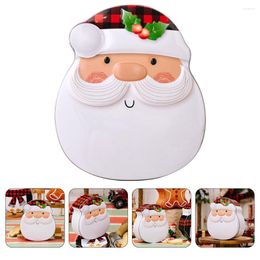 Storage Bottles Christmas Tin Box Xmas Biscuits Tins Gift Case Tinplate Container Candy Holder Small