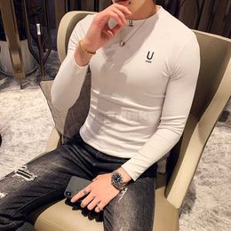 Fashion 2021 Autumn Winter New Long Sleeve T-Shirts Men Clothing Simple All Match Slim Fit Turtleneck Casual Tee Shirt Homme 3XL