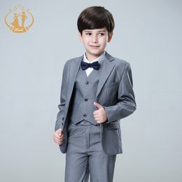 Garnitury Nimble Spring Autumn Formal Boy Suit na wesele imprezę Partyjna Kostium Hurtowa Odzież 3PCSSet Blazer Vest Pants 230809