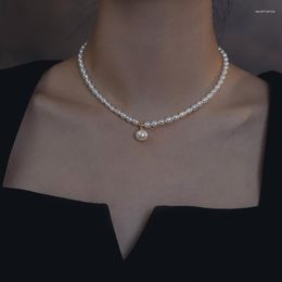 Chains Lefei Fashion Luxury High Qualtiy 4-5mm White Freshwater Rice Pearl Choker Necklace Women Party Wedding Charm Jewelry Match-all
