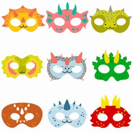 9pcs Dinosaur Party paper Mask set Dinosaur Birthday party Decoration Cosplay Dino theme Costumes Toy for Kids Baby Shower Decor HKD230810