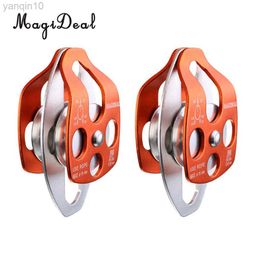 Rock Protection MagiDeal 2 Pieces Climbing Rock 32KN Double Speed Pulley for Outdoor Mountaineering Lifting HKD230810