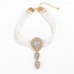 Pendant Necklaces Fashion Personality Necklace Design Light Luxury Bridal Multilayer Crystal Ladies Party Gift