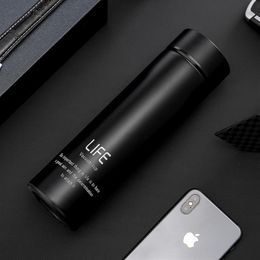 500ml stainless steel thermos black tea Vacuum Flask with lid anti-scalding water bottle travel insulation pot Coffee Mugs 201212s