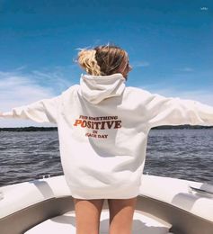 Women's Hoodies Sugarbaby Arrival Find Something Positive In Each Day Hoodie Long Sleeved Fashion Cotton Sweater Pullover Women Outfit