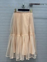 Skirts Custom Woven Bali Yarn Dot Gauze Skirt! Layered Pleated Long Skirt. The Inner Skirt Two-piece Set Is Designed Separately