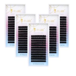 False Eyelashes RUJADE 5 TraysLot Russian Volume Silk Natural Soft Bottom Lashes Individual Mink Supplies 230809