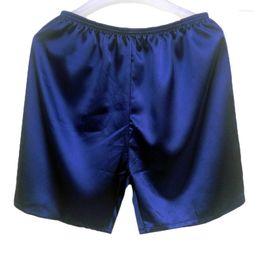 Underpants Men's Satin Silk Five-point Shorts Loose Classic Solid Boxer Panties Beach Pants L-3XL Underwear Short Men