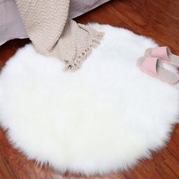 Plush Sheepskin Throw Rug Faux Fur Elegant Chic Style Cosy Shaggy Floor Mat Area Rugs Home Decorator Drop225p