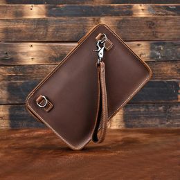 Wallets Top Quality Genuine Leather Clutch Bag Ipad Tablet Cover With Shoulder Strap A4 Bags For Mini